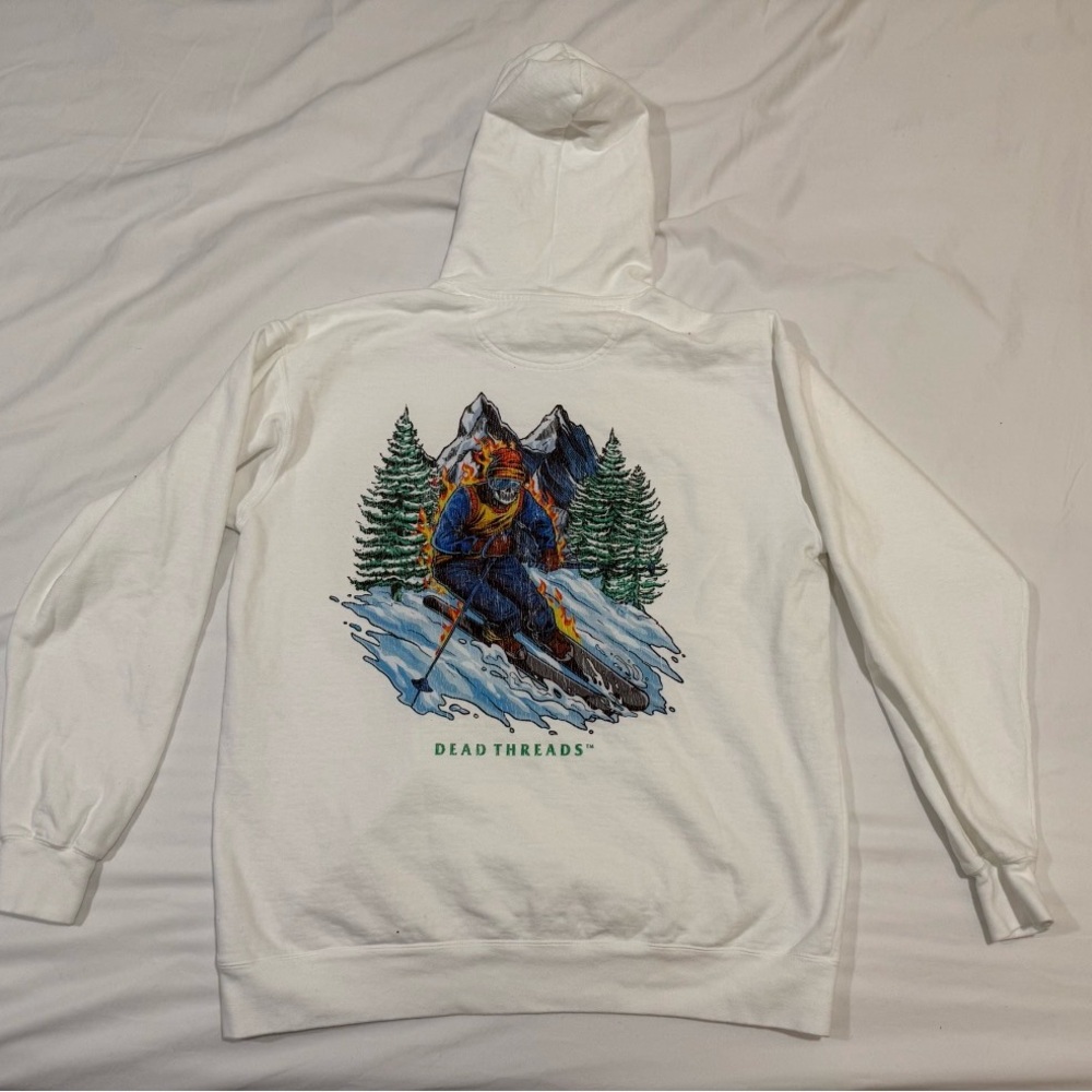 DEADTHREADS Skiing Hoodie - White - Large